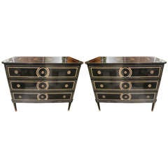 A Pair of Hand-painted Commodes in the Neoclassical Manner