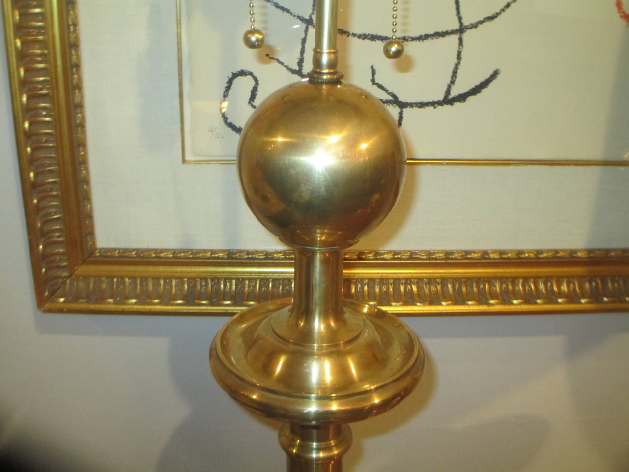 20th Century Pair of Sculptural Brass Lamps