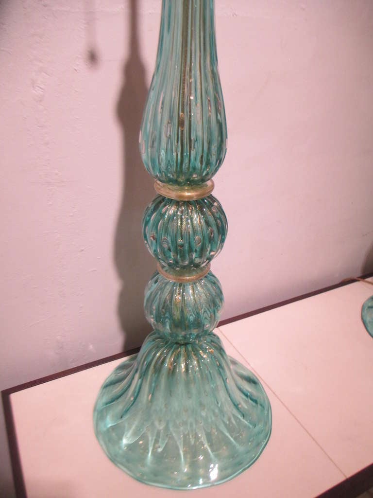 Pair of Handcrafted Venetian Lamps In Excellent Condition In New York, NY