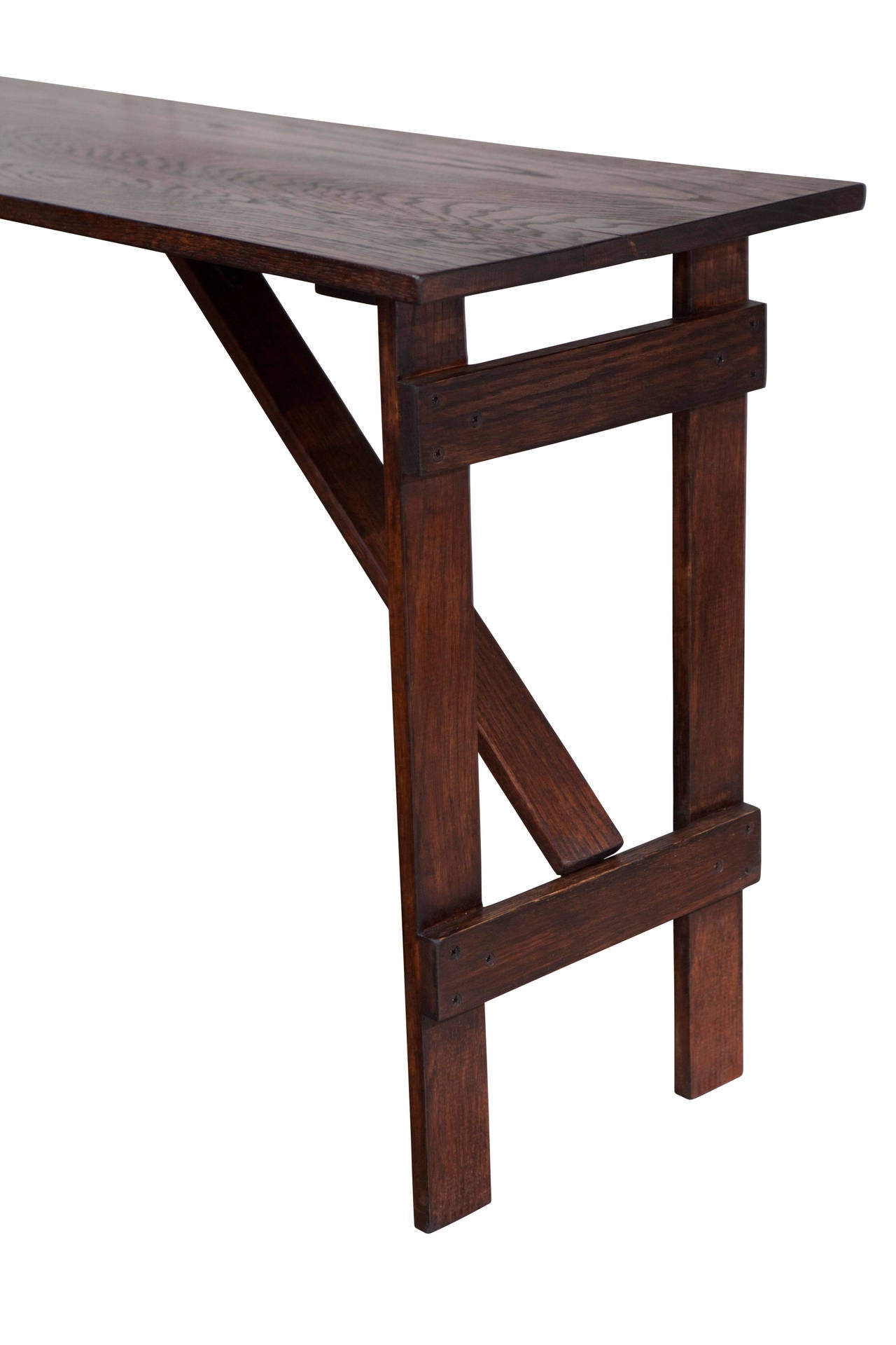Limited Edition Campaign Style Sofa Back Table For Sale at 1stdibs