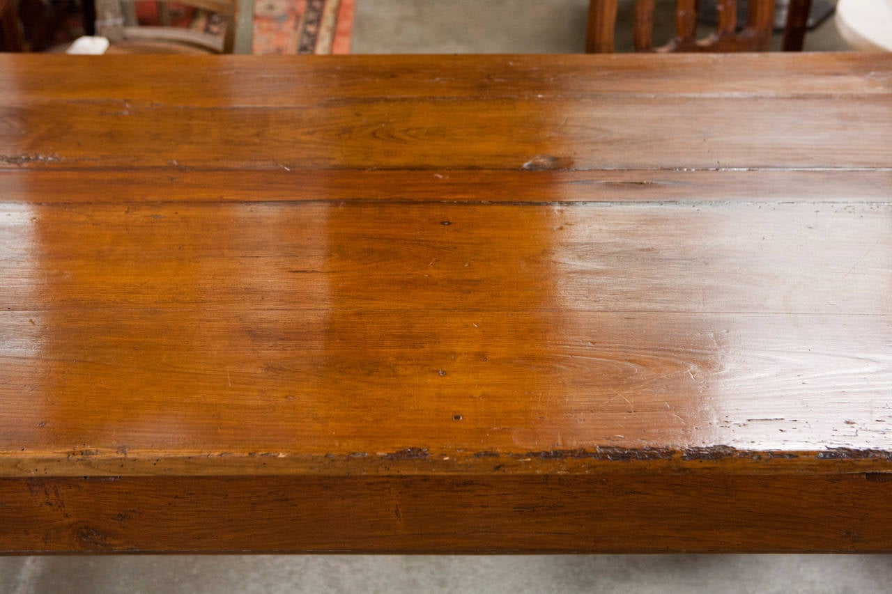French Fruitwood Farm Table In Good Condition In Culver City, CA