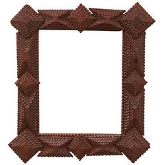 Tramp Art Frame with Mirror