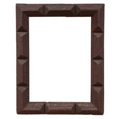 Tramp Art Frame with Mirror