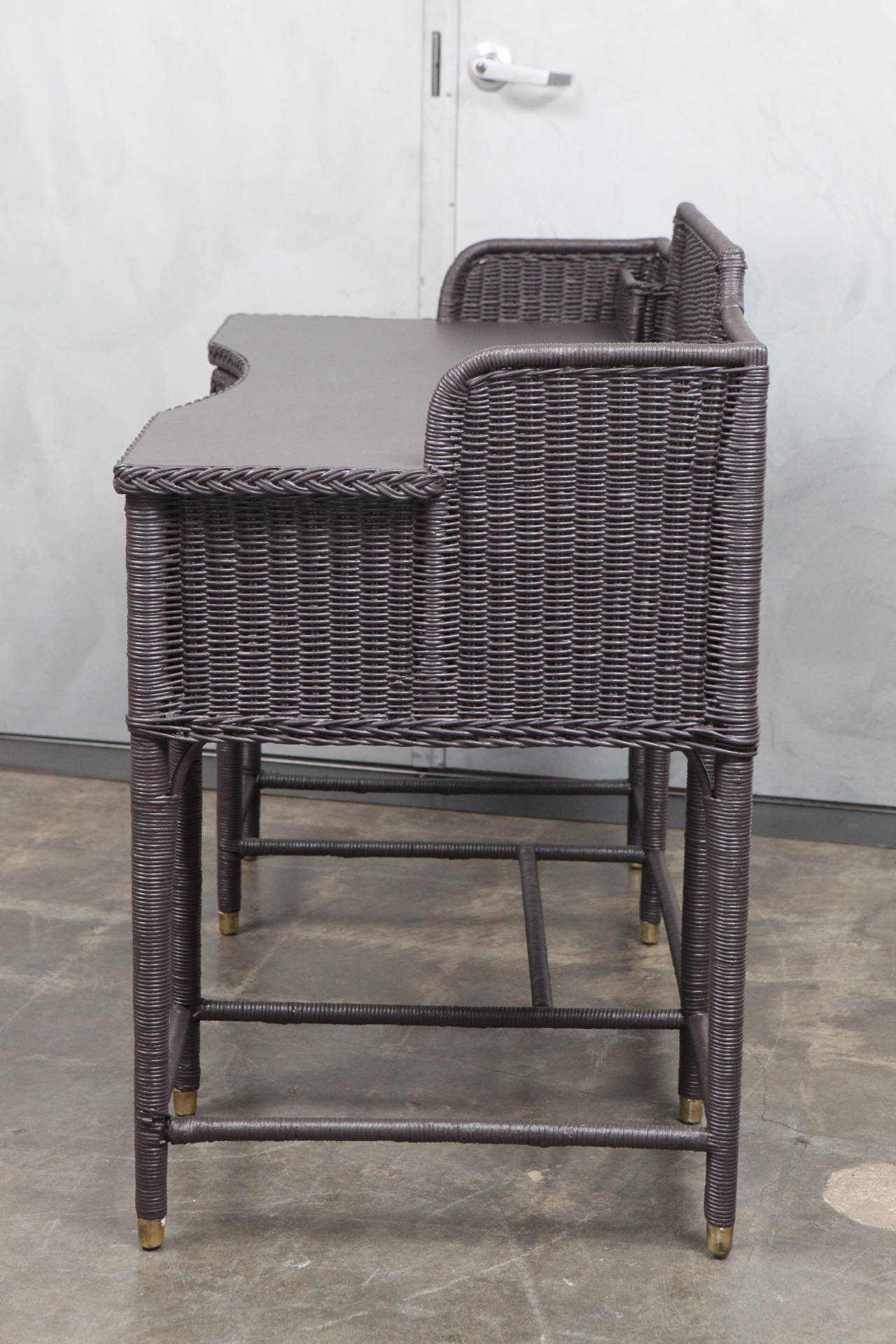 black wicker desk