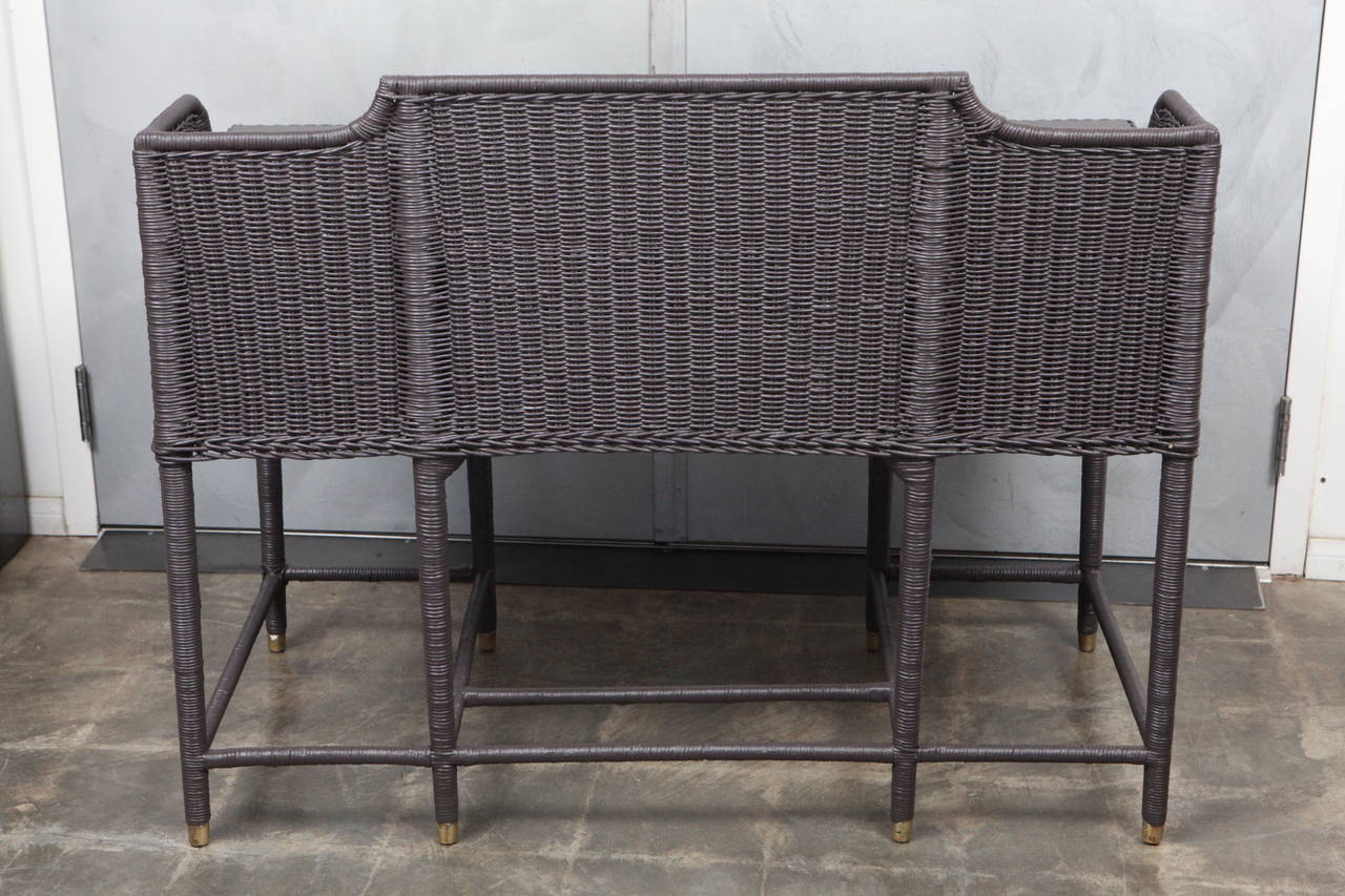Art Deco Painted Wicker Desk, circa 1920s