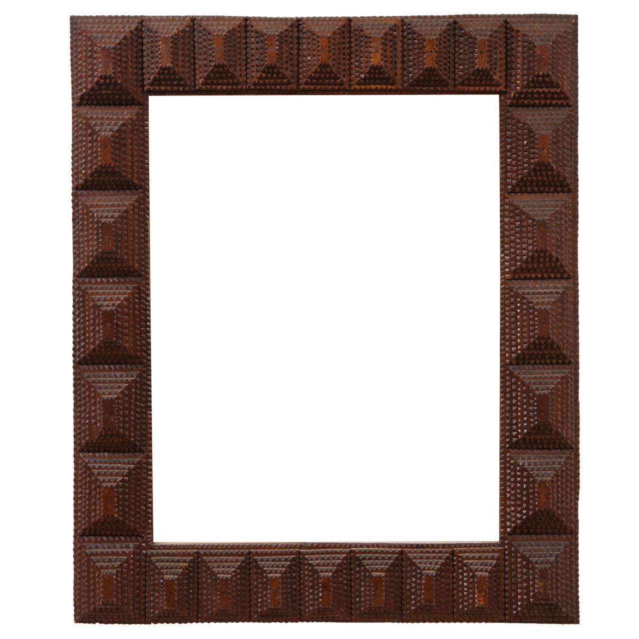 Tramp Art Frame with Mirror