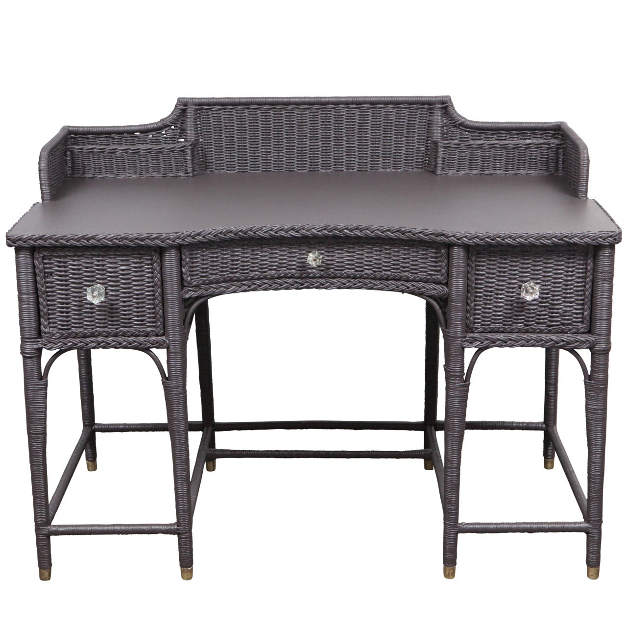 Painted Wicker Desk, circa 1920s