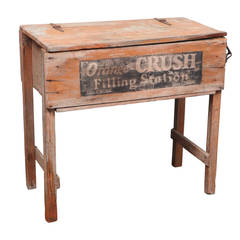 Early 20th c. Country Store Orange Crush Cooler