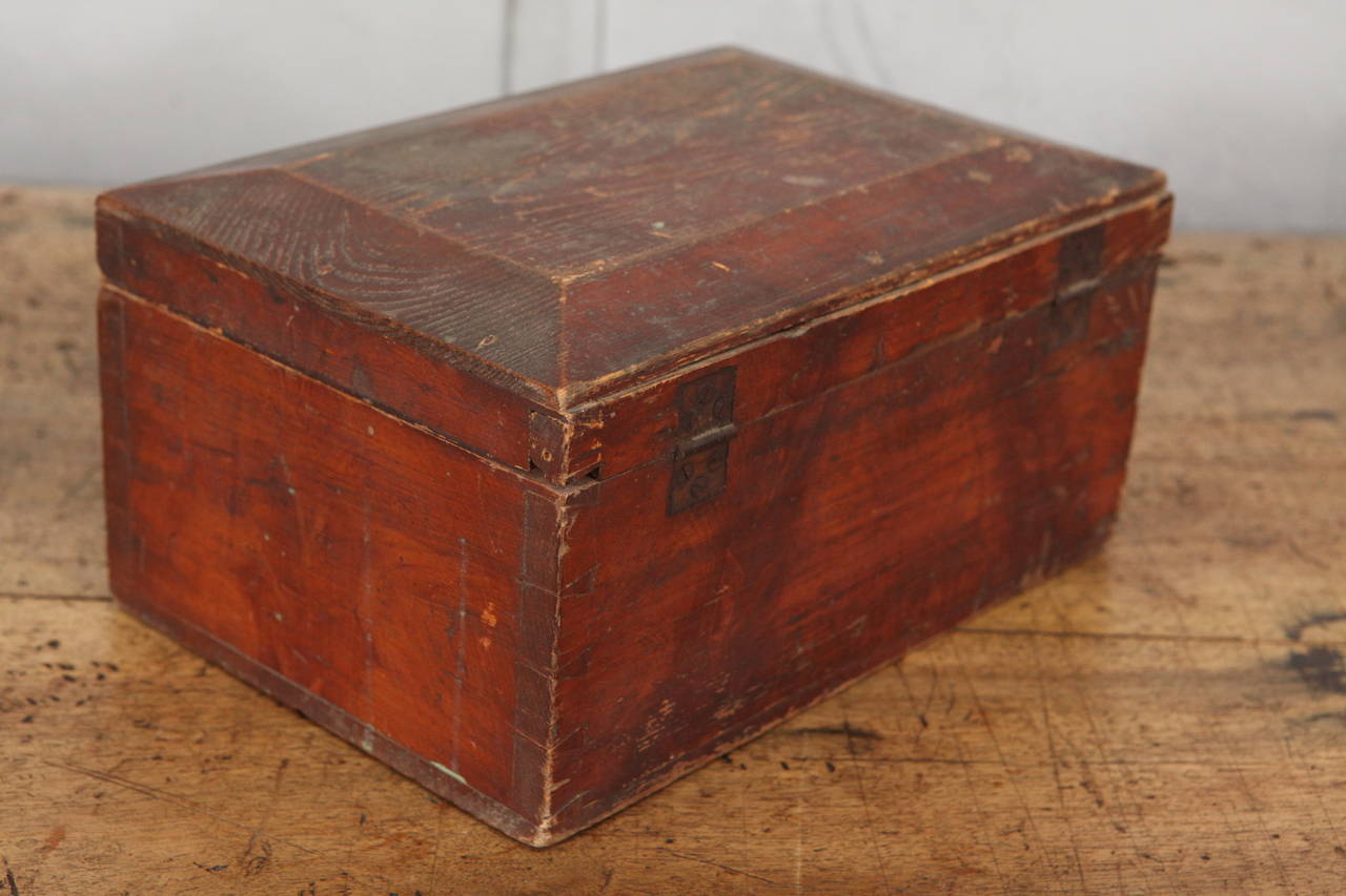 English Utility Box, circa 1850s In Distressed Condition For Sale In Culver City, CA