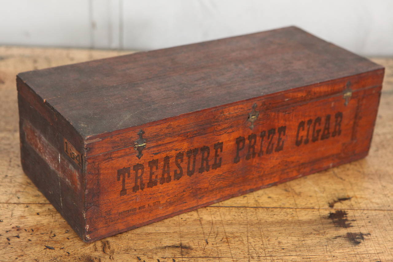 Woodwork Antique Retail Cigar Box