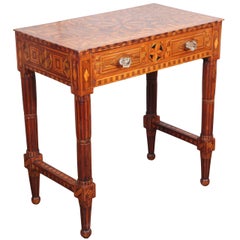 Antique Folk Art Parquetry Side Table