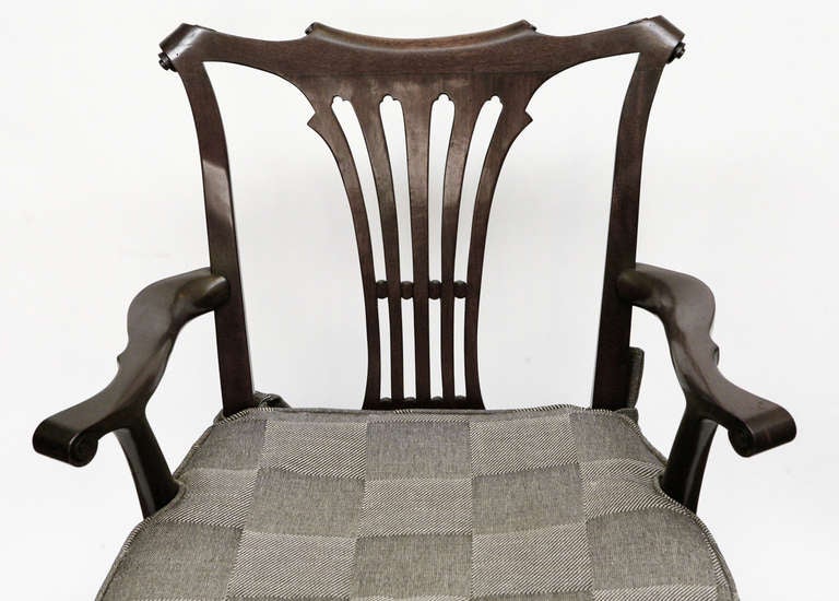 Georgian Pair Georigian Style Arm Chairs For Sale