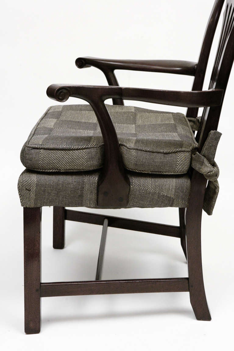 Pair Georigian Style Arm Chairs In Good Condition For Sale In Culver City, CA