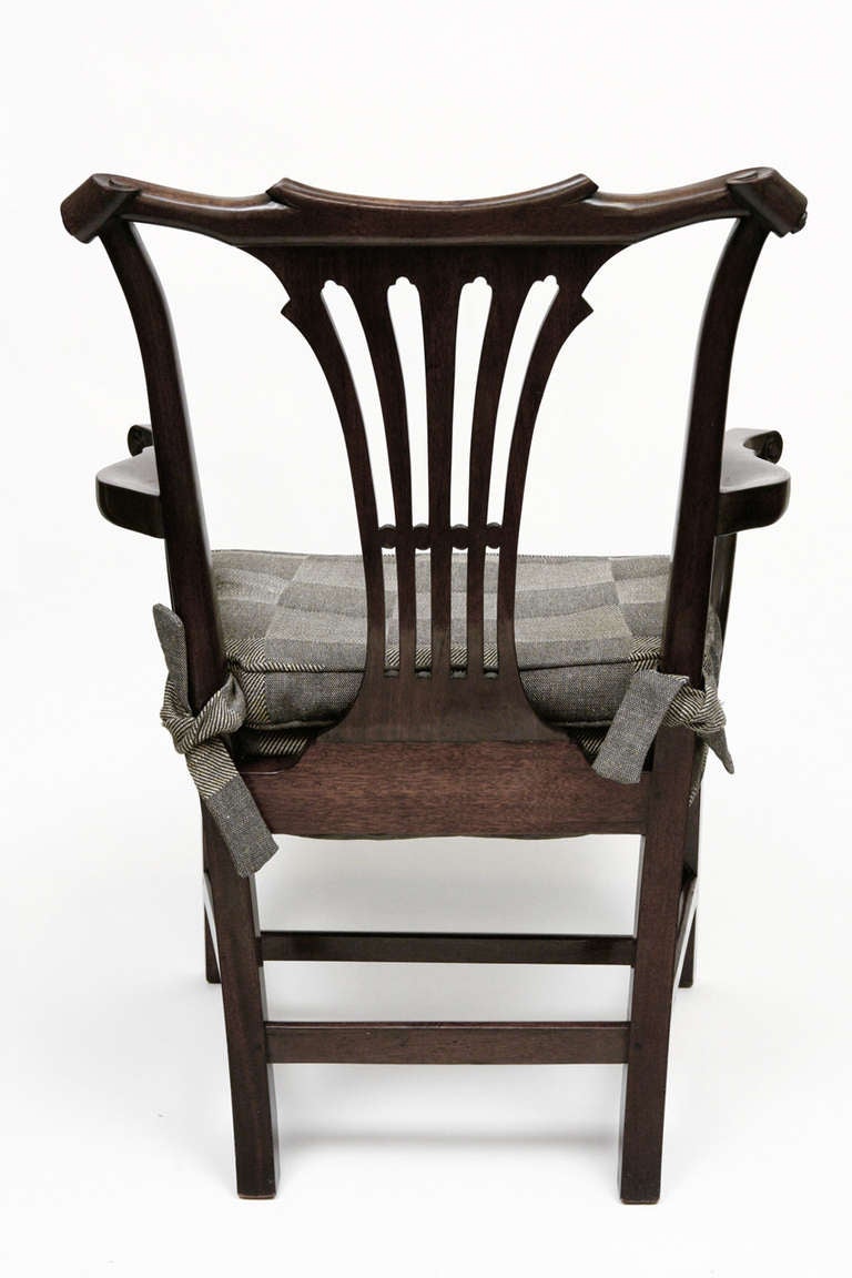 Mahogany Pair Georigian Style Arm Chairs For Sale