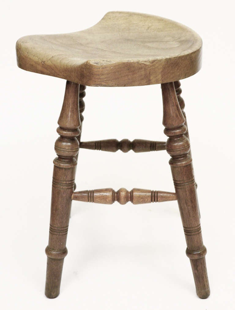 Country Antique Saddle Seat Stool