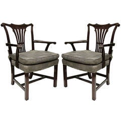 Pair Georigian Style Arm Chairs