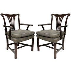 Pair Georigian Style Arm Chairs