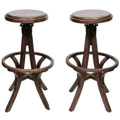 Antique Pair of American High Stools