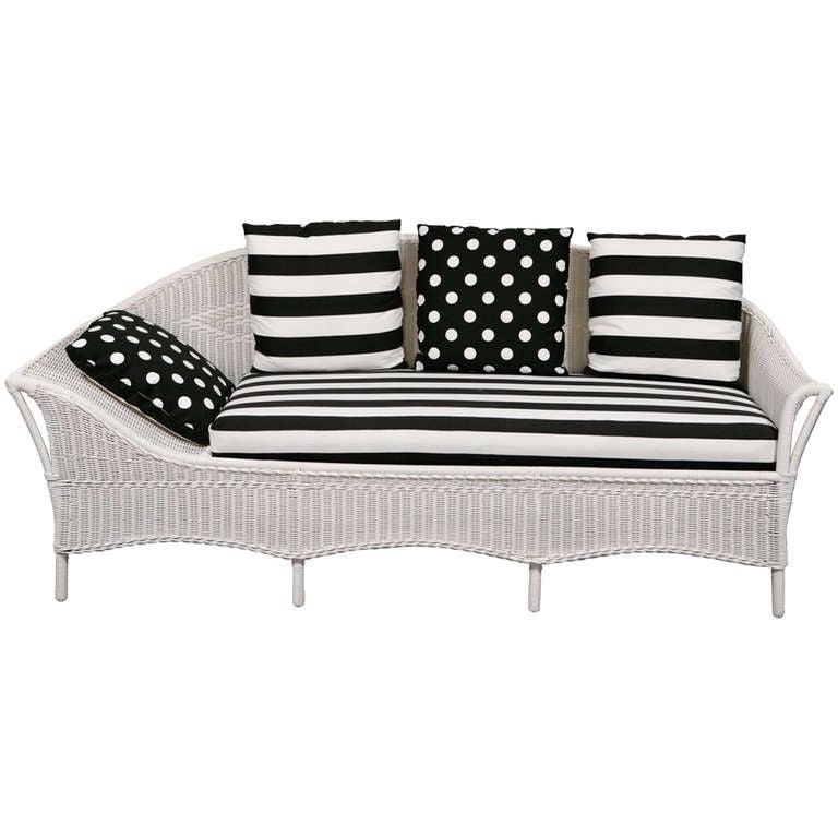 Deco Wicker Sofa / Day Bed at 1stDibs