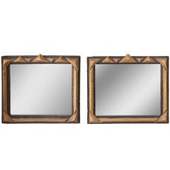 Antique Pair of Distinctive Tramp Art Framed Mirrors