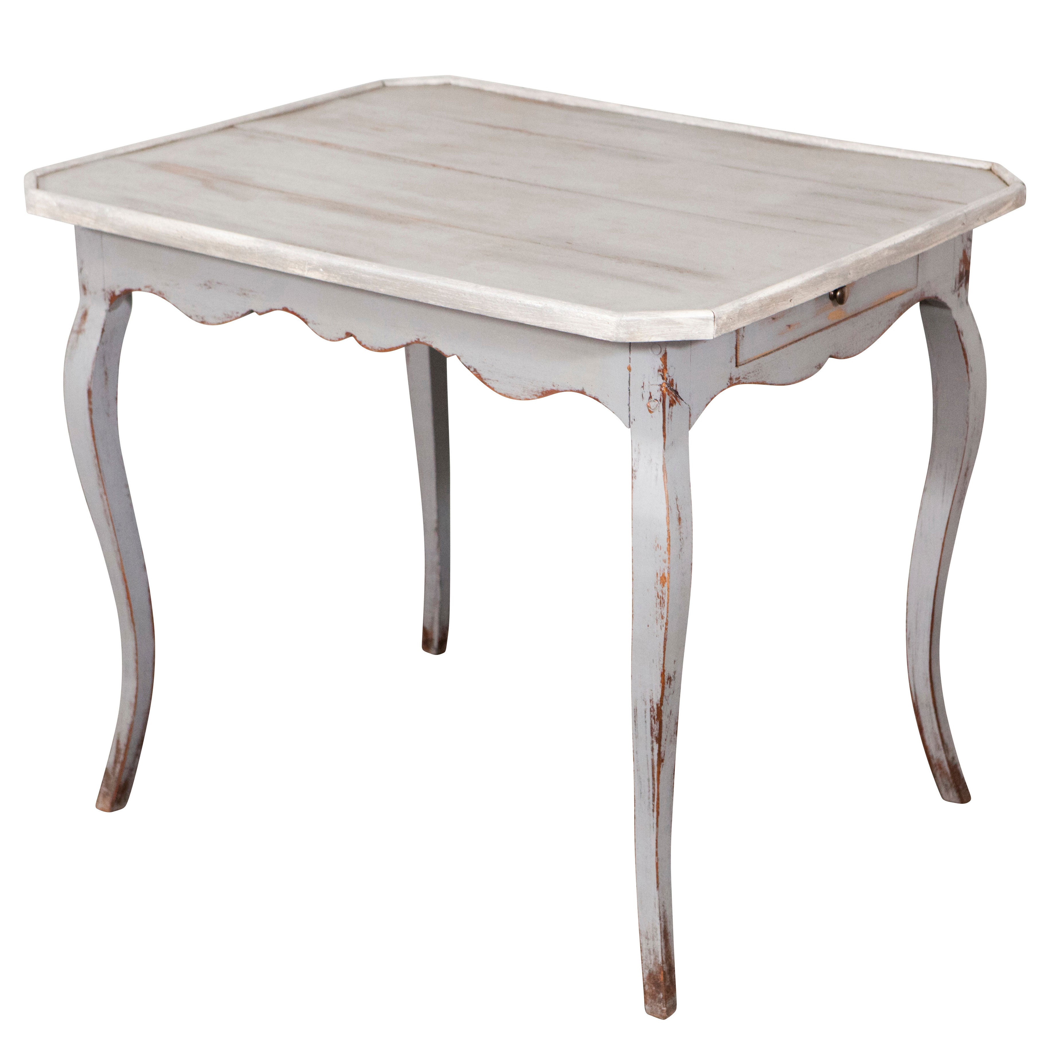 19th Century French Grey Painted Table For Sale