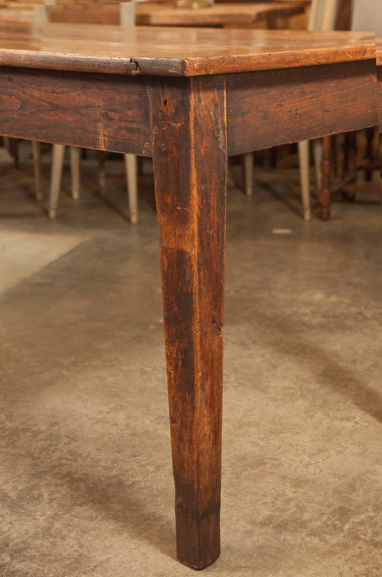 Early 19th Century French Country Farm Table In Good Condition In Culver City, CA