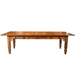 Long Country Dining or Work Table 12