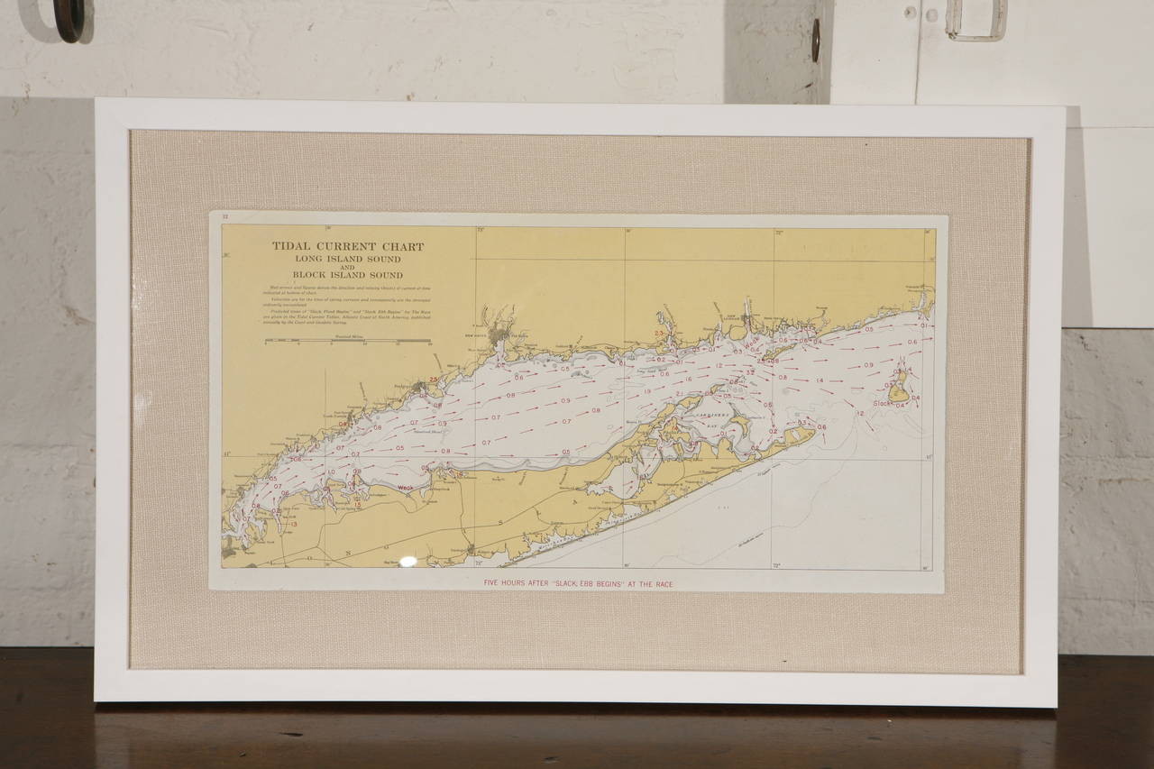 Mid-Century Modern 1960s Set of Six Long Island Tidal Current Charts or Maps For Sale