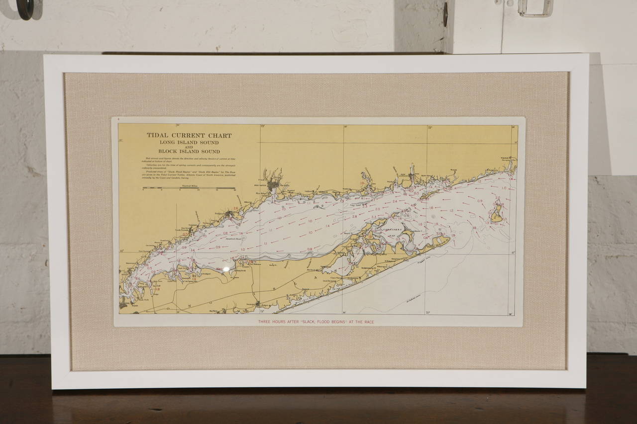 1960s Set of Six Long Island Tidal Current Charts or Maps In Good Condition For Sale In Culver City, CA