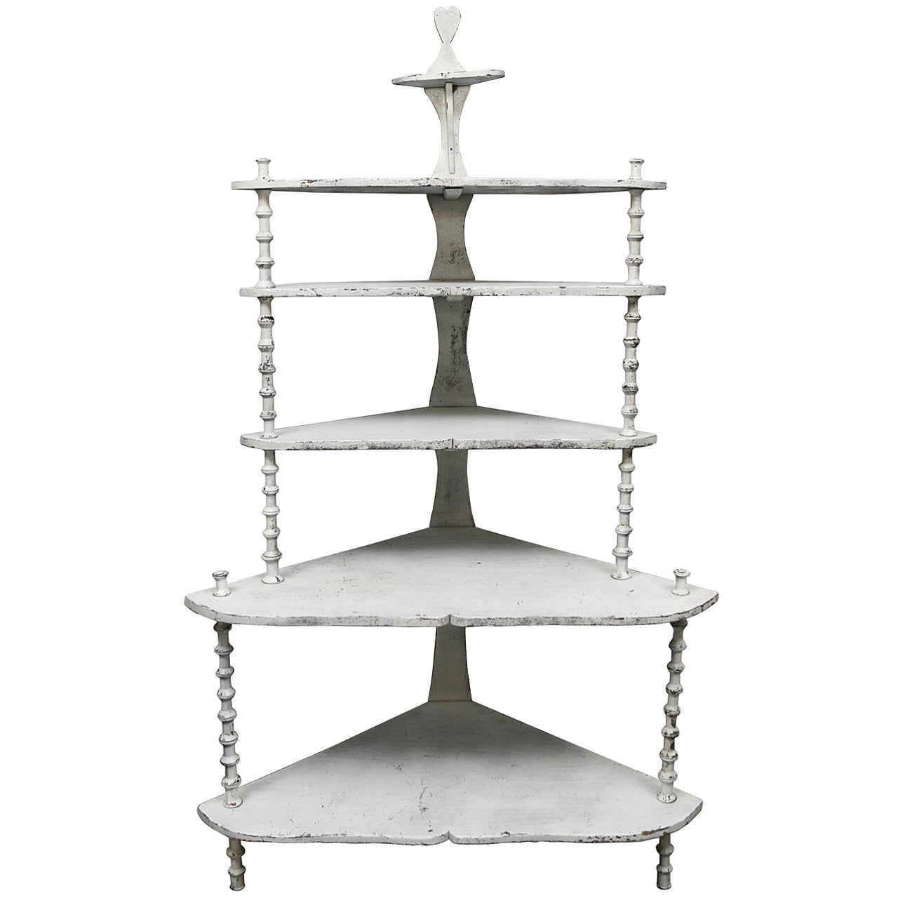 Victorian Spool Triangular Corner Shelf