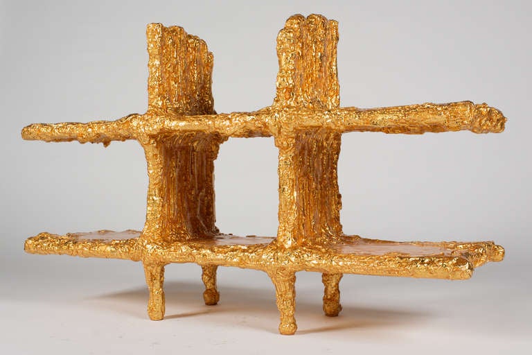 Gold Alufoil shelf by Chris Schanck (2013).