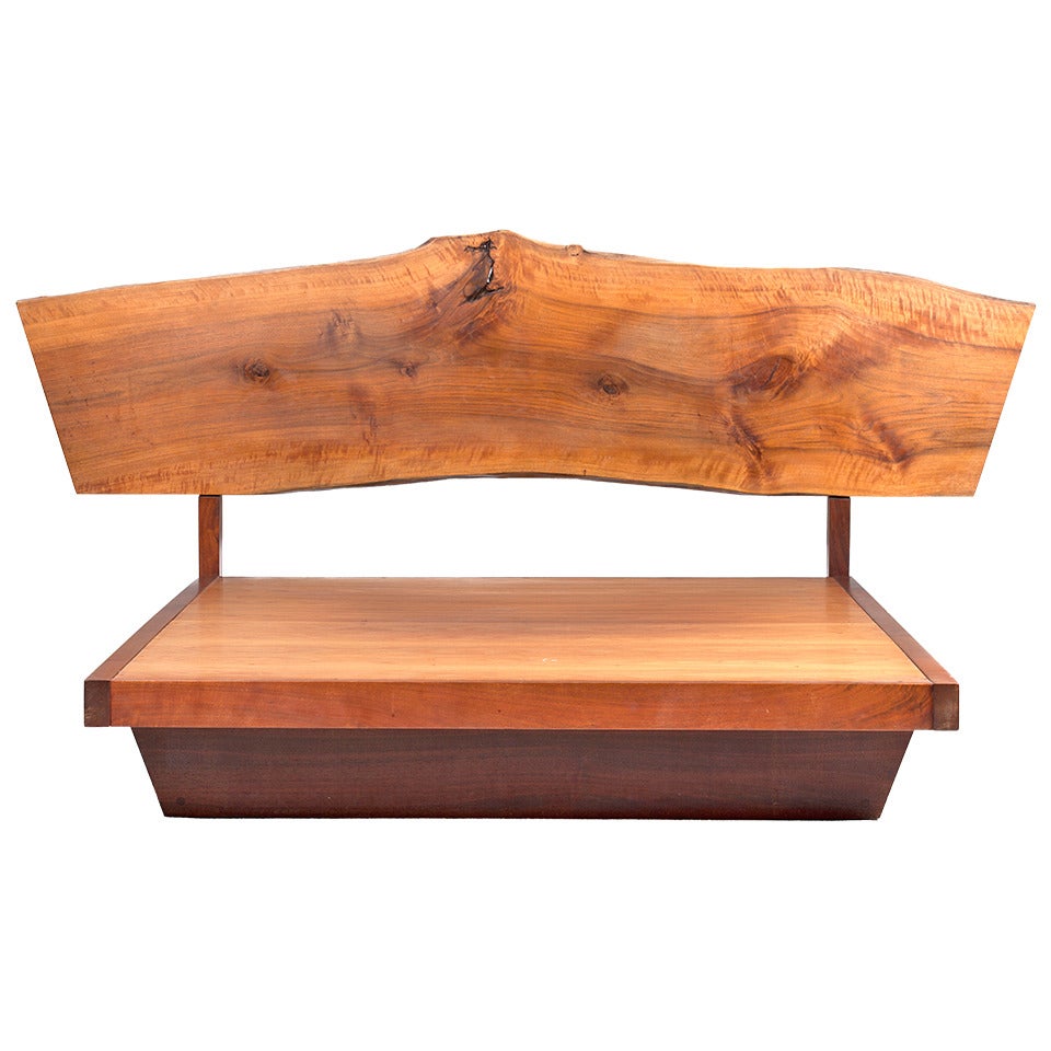 George Nakashima Plank Headboard and Platform Frame For Sale
