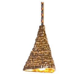 Katie Stout x Sean Gerstley Gold Pyramid Pendant Lamp