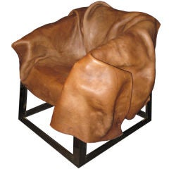 Boiled Leather Armchair by Simon Hasan
