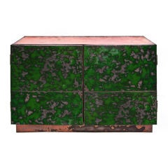 Two-Door Copper and Enamel Cabinet by Kwangho Lee