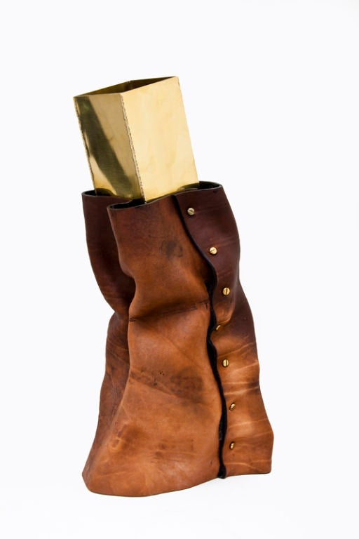 Leather Vase by Simon Hasan