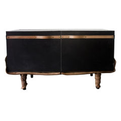 Leather and Steel Credenza by Simon Hasan
