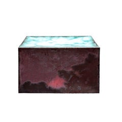 Copper and Enamel Cube by Kwangho Lee