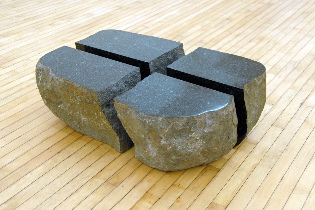 Four-Part Split Table by Max Lamb in Evergreen Granite from the 2009 China Granite Series.