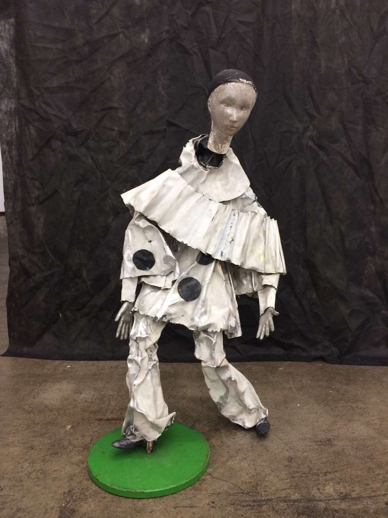 French Harlequin Folk Art Sculpture