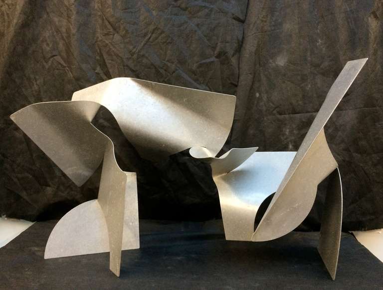 John Chase Lewis
untitled
1970s
cut and bent aluminum
approx 32 x 18 x 12 inches
excellent condition

John Chase Lewis (1924-2013) was a painter, sculptor, architect and industrial designer. He worked at General Motors in the 1950s,