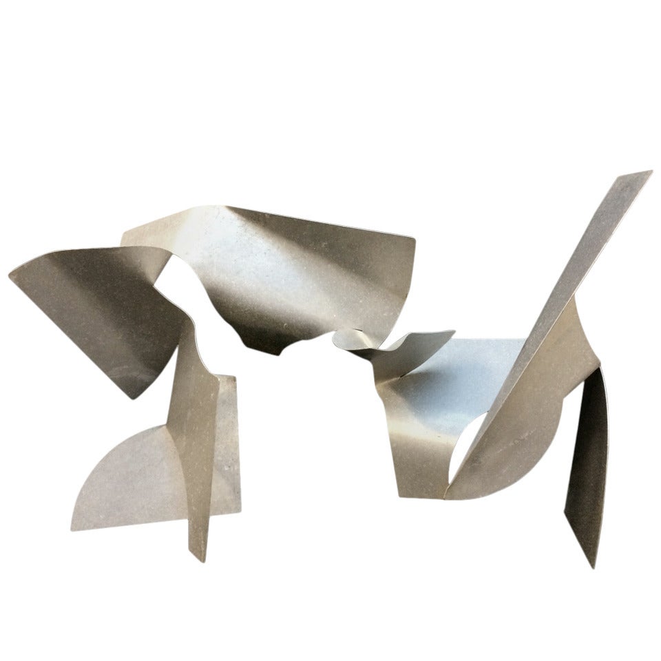 1970s Abstract Aluminum Sculpture by John Chase Lewis