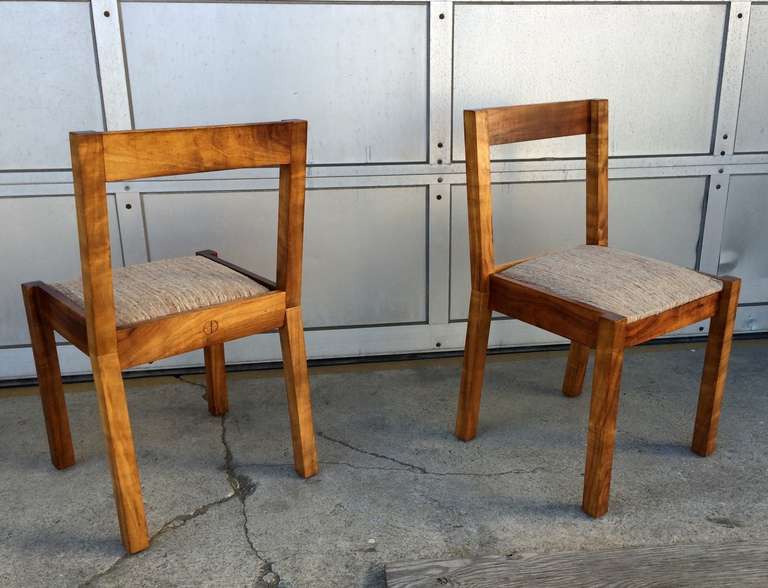 Vintage Modernist Architectural Studio Crafted Side Chairs In Excellent Condition In Treasure Island, CA