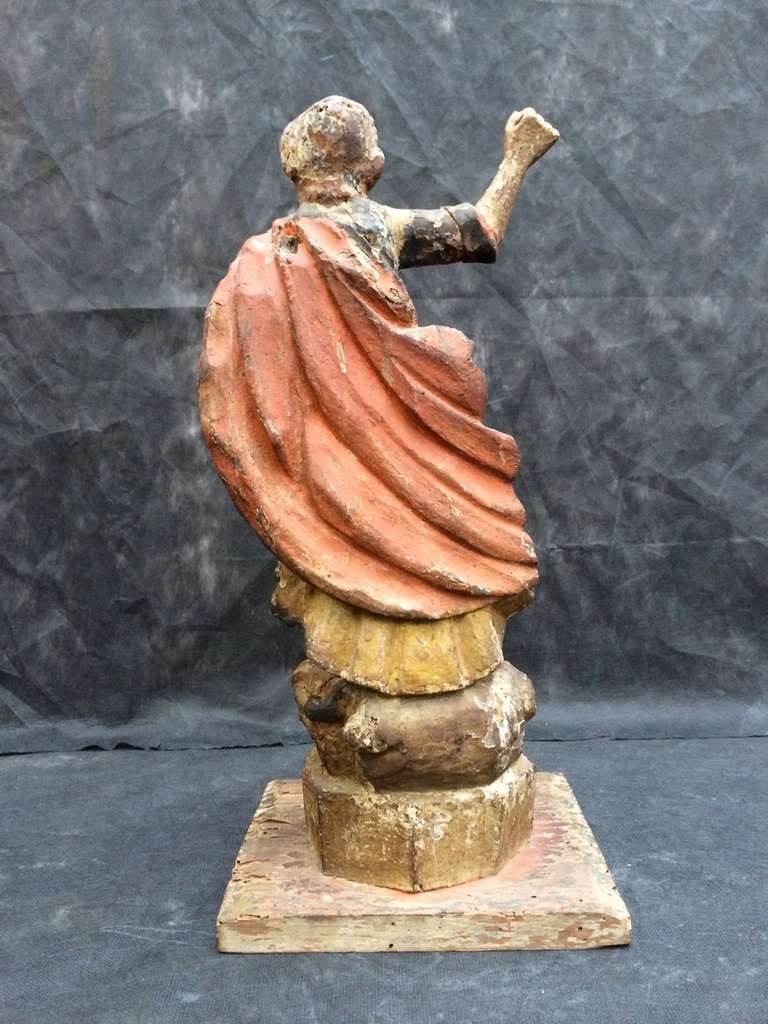Spanish Colonial Sculpture of Saint George in the Baroque Style In Good Condition For Sale In Treasure Island, CA