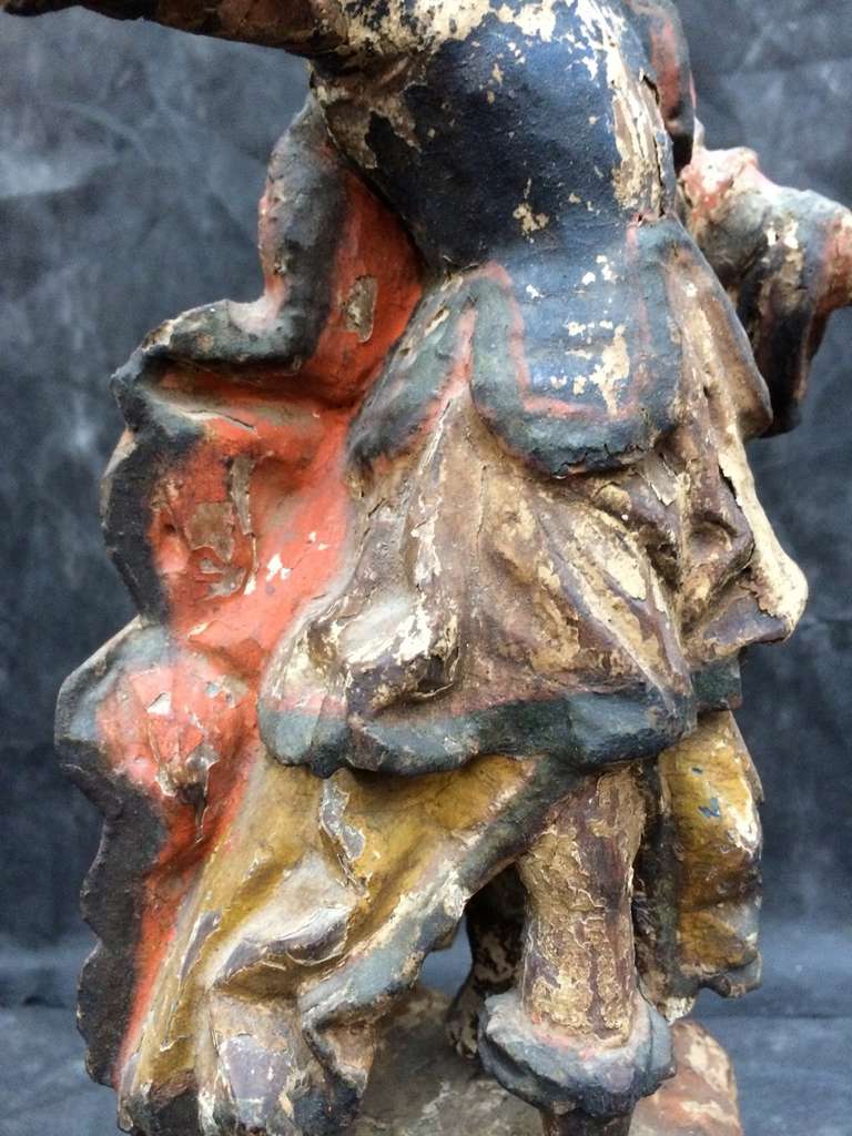 18th Century and Earlier Spanish Colonial Sculpture of Saint George in the Baroque Style For Sale