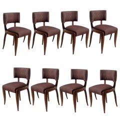 French Art Deco Dining Chairs, Suite of 8