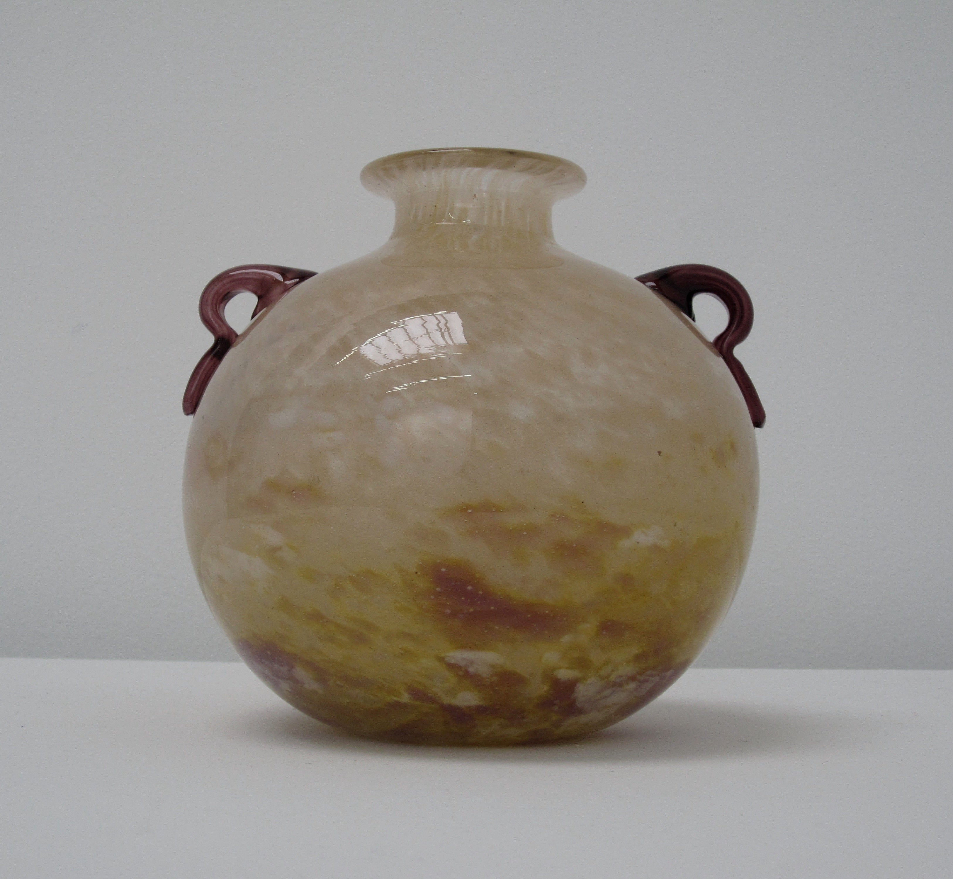 Mottled Glass Vase circa 1925 by Charles Schneider