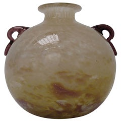 Mottled Glass Vase circa 1925 by Charles Schneider
