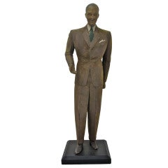 Sculpture of a Well-Dressed Man, 1940s Advertising Sample,