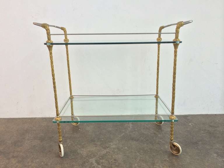 Neoclassical Bronze Serving Cart in the Style of Maison Bagues